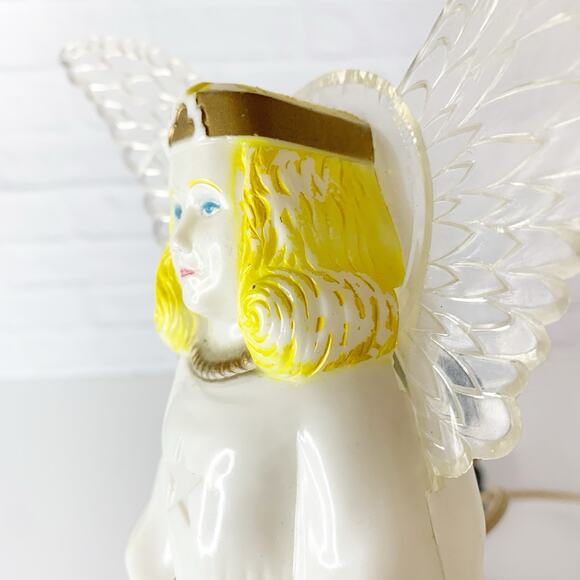 Vintage 1950 PARAMOUNT Plastic Lightup CHRISTMAS Angel Tree Topper Blowmold Rare - Picture 8 of 10